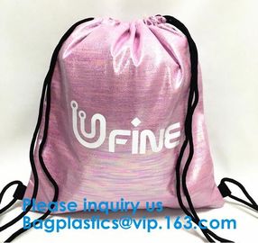 Fashionable Metallic Silver PU Leather Gym Drawstring Bag,Leather Backpack SKULL Gym Drawstring Backpack String Bag