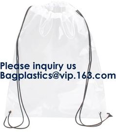 Custom Made PVC Transparent Drawstring Bag For Sports Cloth,Sport Promotional Clear Pvc Beach Shoe Bag Clear Drawstring