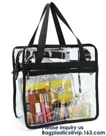 Clear PVC Bag With Zipper Interior Pouch And Detachable Shoulder Strap,Cosmetic Tote Bags With Zipper Closure, bagease