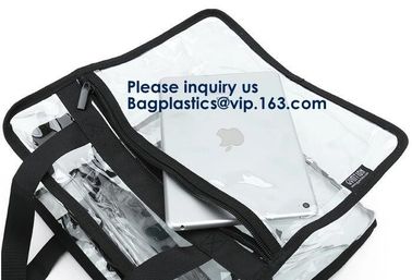 Clear PVC Bag With Zipper Interior Pouch And Detachable Shoulder Strap,Cosmetic Tote Bags With Zipper Closure, bagease