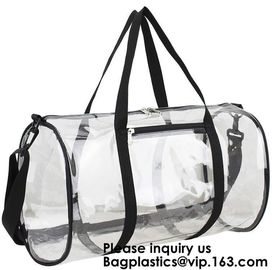 Clear Duffel Gym Bag Transparent PVC Carry Bag With Shoulder Strap,Cosmetic Carry Bag Magnet Pockets Detachable Shoulder