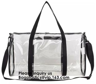 Clear Duffel Gym Bag Transparent PVC Carry Bag With Shoulder Strap,Cosmetic Carry Bag Magnet Pockets Detachable Shoulder