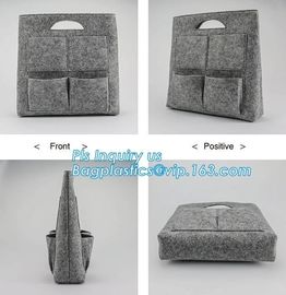 Handmade Felt Shopping Bag With Handle, Ladies Fashion Felt Tote Bag With PU Handle, OEM Gray 2mm Thick Felt Handle Fash