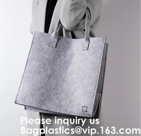 Promotional Custom Made Silk Screen Printing Tote Felt Bag, Shopping Bag,Beach Bag with Leather Handle Shopping Women Ba