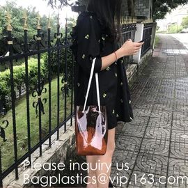 Cheap Promotional Ecofriendly Reusable Clear Pvc Mesh Tote Reusable Shopping Bag,Shoulder Transparent Shopping Bag pack