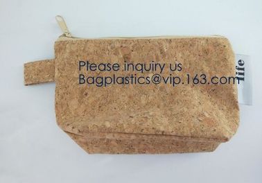 Cork Wood Pencil Case Bag School Pencil Holder Bag,Makeup Organizer Toiletry Bag Natural Travel Cork Cosmetic Bag, bagea