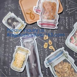 FDA Customized Kitchen Reusable silicone Food,Snack, Vegetable, Meat Storage Bag,BPA Free Zip lockk Snack Bags for Preserv