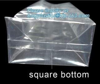 Small Cello Party Transparent Plastic Food Customized opp square block bottom bags for candy packing,bottom opp plastic