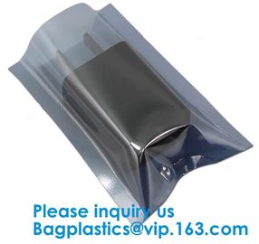 Aluminium Plastic Antistatic Zip lockk Esd Shielding Electronic Packaging Pet Bag With Zip,Black Conductive Bag, Grid bag