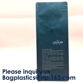 250g Heat Seal Side Gusset Yellow Coffee Pouches Bags With Valve Matte Coating Foil Flat Bottom Pouches Coffee 100g, Box