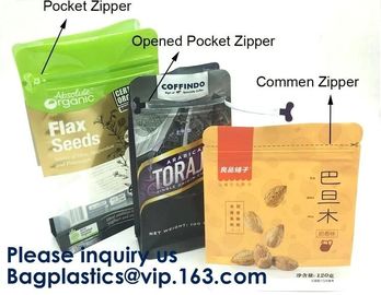 Gold Print Laminated Stand Up With Zipper Aluminum Foil Pouch,Organic Foods/Cosmetics/Organic Baby Food/Coffee Packaging