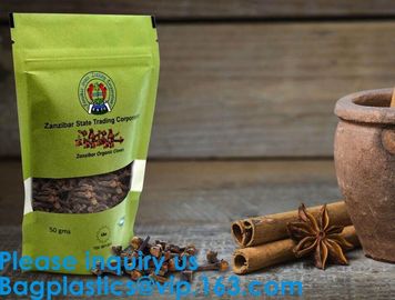 SIDE GUSSET COFFEE BAGS,STAND UP COFFEE BAGS,KRAFT PAPER COFFEE BAGS Foil Zip Lock Stand Up Food Pouches Bags with Notch