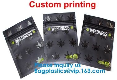 Custom Label Printed 0.5g 1g 2g Black Matte Smell Proof Aluminum Foil Zip lockk Zipper Bag Smell Proof Bag Child Proof Myl