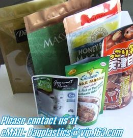 Printed Waterproof Zipper Stand Up Aluminum Foil Bag For Pet Food Laminated Bags, Polypropylene Pouches, Aluminum Foil B