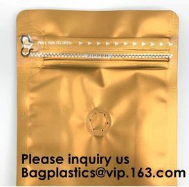 Pack Packaging Reusable Aluminium Foil Zip Lock Stand Up Food Pouches Bags with Tear Notch for Food Storage, bagease