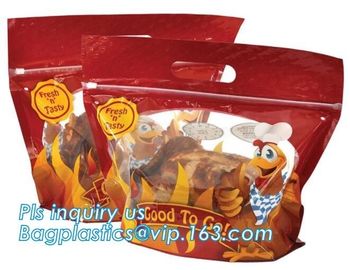 Laminated Hot Roast Chicken Bag, Rotisserie Chicken Bags, Microwave Grilled Chicken bag grease proof bags, generic zip