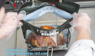 Anti Fog Function Plastic Zipper Roasted Chicken Packaging Bag, slide zipper hot chicken bags/ roasted chicken plastic p