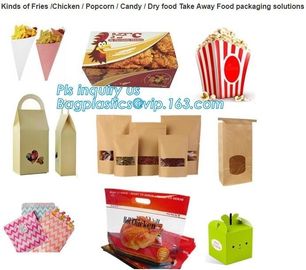 zipper bags for take away food package, Microwave safe deep frozen plastic packaging bags for fried chicken packaging