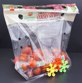 Fruits packaging bag/Grapes plastic bag with Zip lockk, Air Holes Zip Handle Plastic Bags, bag with vent holes for Grape a