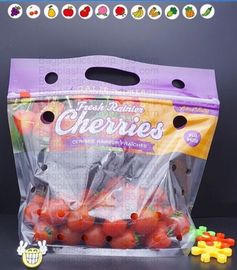 Fruits packaging bag/Grapes plastic bag with Zip lockk, Air Holes Zip Handle Plastic Bags, bag with vent holes for Grape a