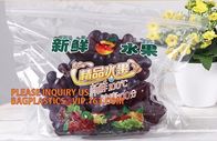 PE slider grape bags with holes for fruit, press zipper handle on top cherry packaging stand up folding pouch, PE bag mi