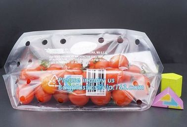 LDPE Zip lockk aseptic grape bag,cherry bag,fruit bag with hole/slider Zip lockk fruit bag with air holes for grape packagin