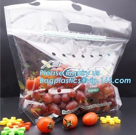 LDPE Zip lockk aseptic grape bag,cherry bag,fruit bag with hole/slider Zip lockk fruit bag with air holes for grape packagin