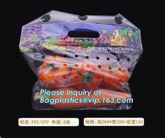 vented Printed Fruit Coex Packaging bag, Zip lockk Cherry Tomato Packaging Bags With Holes, fruits and cheeries packaging