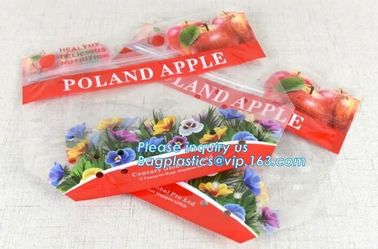 Gusseted Plastic Cherry Bag with Zipper, Barrier Feature Fruit Packing Bag Fresh Protection, Cherries carriage bag