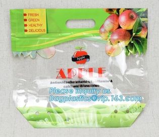 Fruit Grape Cherry Vegetable Packing Protection Bag, handle standing resealable zipper protection fresh vegetable fruit