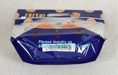 resealable slider top zipper bag for vegetable fruit bag, Fruit slider zip bag with air holes for grape packaging, resea