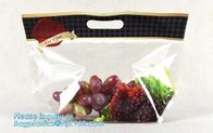 Custom colorful printed slider ldpe Zip lockk bag, stand up slider zipper export pe grapes bag, zipper lock freezer storag