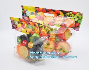 slider zip lock packaging fruit bag for cheery and grape, Vegetable refrigerate used resealable Zip lockk packaging bag