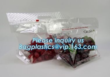 frosted reclosable zipper plastic bags with slider Zip lockk, round bottom slider grape bag/table grape bag used in graper