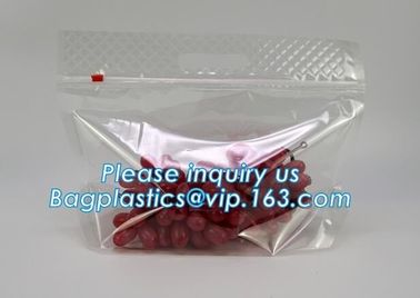 frosted reclosable zipper plastic bags with slider Zip lockk, round bottom slider grape bag/table grape bag used in graper