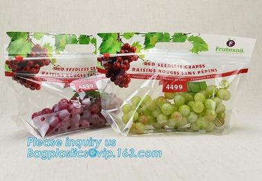 fruit bag with holes sandwich slider zip deli bag, slider zip bag for fresh fruit packaging, grape bag with hole/ slider