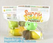 Fresh Vegetables Packaging Plastic Bag, Fresh Fruit &amp; Vegetable Packaging Plastic Fruit Bag with Handle, breathable opp