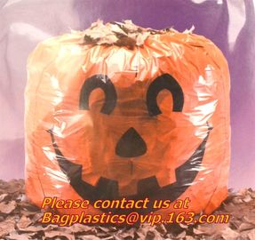 Fancy Gaint Halloween Leaf Trash Bag, Colorful Plastic Leaf Trash Bag For Advertisement, Plastic Die Cut Bags For Hallow