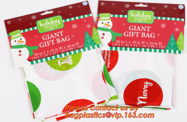 Christmas Fancy Gift Poly Bag /drawstring santa sack bag, decoration bags, jumbo bags, giant gift bags, Christmas bags