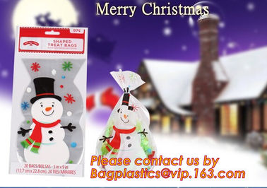 PE Plastic drawstring Gift Bags With cartoon Logo, drawstring christmas plastic giant santa sack for gift