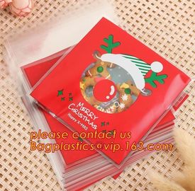 professional design cute santa deer elk christmas opp cookie bags, moisture proof opp cookies bag,Merry Christmas 50 Pcs