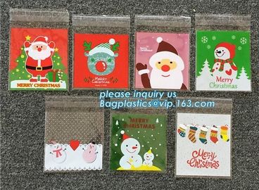 Hot 100pcs/lot Cute Snowflake Snowman Santa Xmas Christmas Gifts Holders Bake Biscuit Cookies Candy Jewelry Packaging Ba