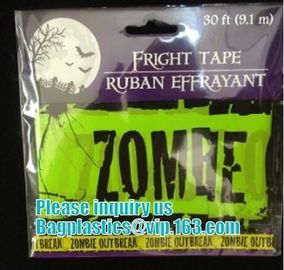 Halloween Caution Tape , Custom Printing Caution Tape Halloween Banner,Halloween Caution Tape zebra tape bagease pack