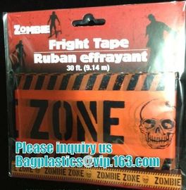 Halloween Caution Tape , Custom Printing Caution Tape Halloween Banner,Halloween Caution Tape zebra tape bagease pack