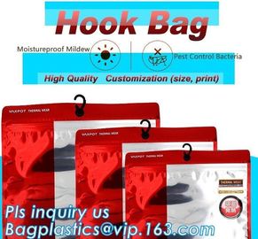 Stationery Set Transparent Plastic Bow Handle Hanger Zipper Lock Cosmetic Pvc Bag With Zip lockk,Hanger Plastic Hook Bag f