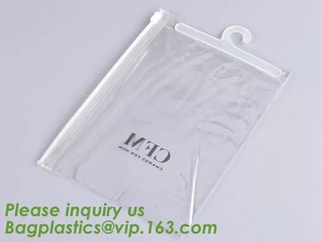 self adhesive zipper hanger hook plastic bags for garment,Type hanger hook plastic bag,zipper bag manufacturers,Hook Zip