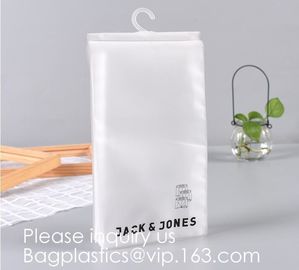 Biodegradable Compostable pac Hanger Garment Underwear Clothes Package Hanging Hook Plastic Bag With Self-Adhesive Seal