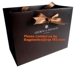 Coated paper bag, Wine gift bag for the wine bottle, aluminium foil paper bag for wedding, wedding paper bags, printed