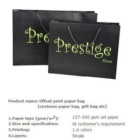 Low Cost Ribbon Handle Gift Carrier Custom Made Design Logo Print Luxury wholesale paper shopping bag, bagplastics, bage