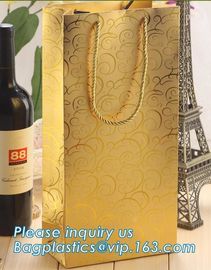 Printed Luxury Wide Base Brown Kraft Paper Carrier Bag,coating black luxury paper carrier bag for printing with ribbon